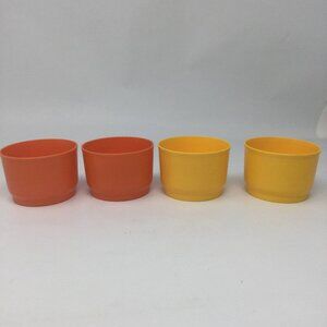 Vintage Tupperware Snack Cups 2 Orange 2 Yellow